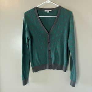 Cabi Womens Green Polka Dot Long Sleeve Cardigan Sweater Button Up Small